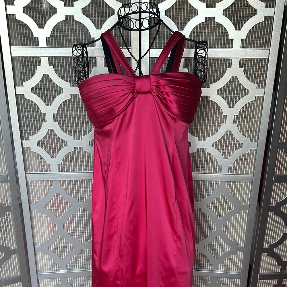 Calvin Klein Pink Satin Sheath Dress - Picture 1 of 9